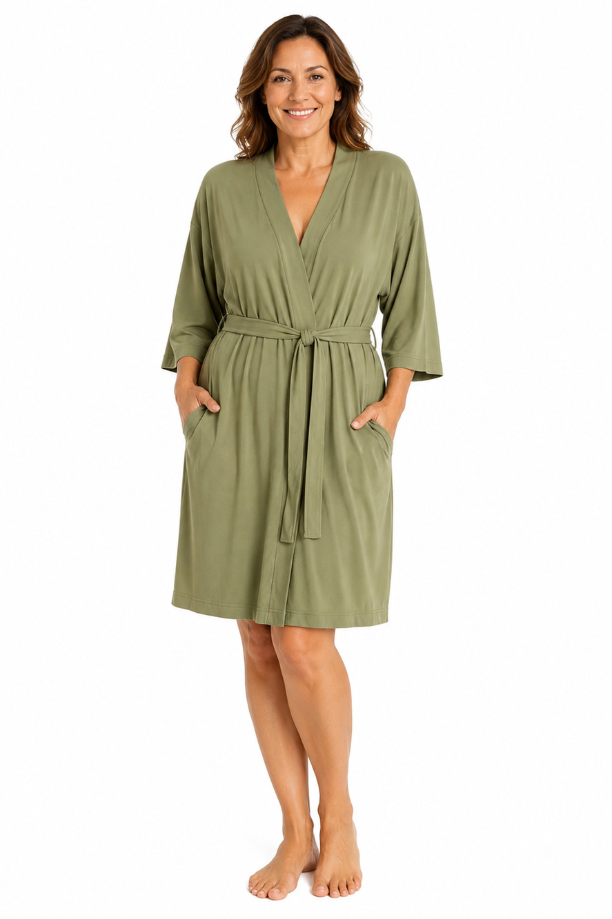 Travelsmith Travel Smith Womens Jersey Knit Belted Sleepwear Robe Lounge sz M